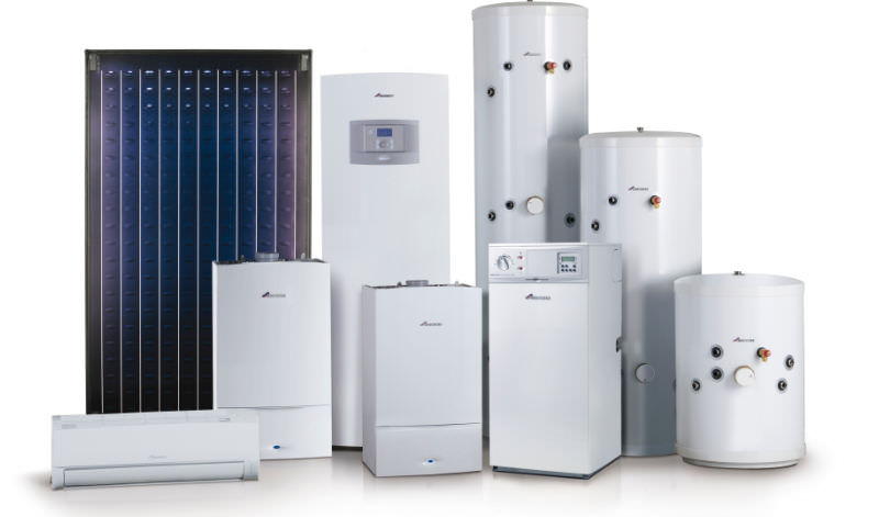 Picture of various Worcester Bosch central heating boilers